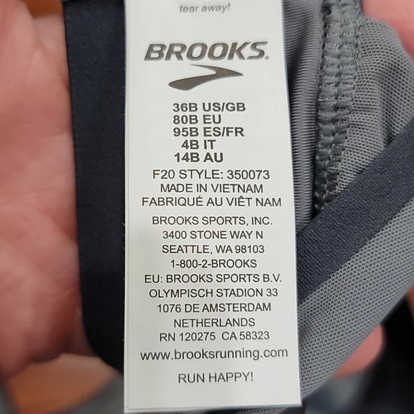 NWT size 36B Brooks sports bra - Picture 9 of 11